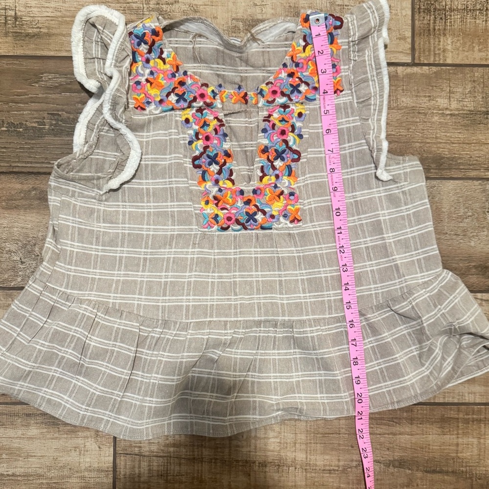 EUC THML Floral Embroidered Sleeveless Top Size Large - Picture 10 of 10